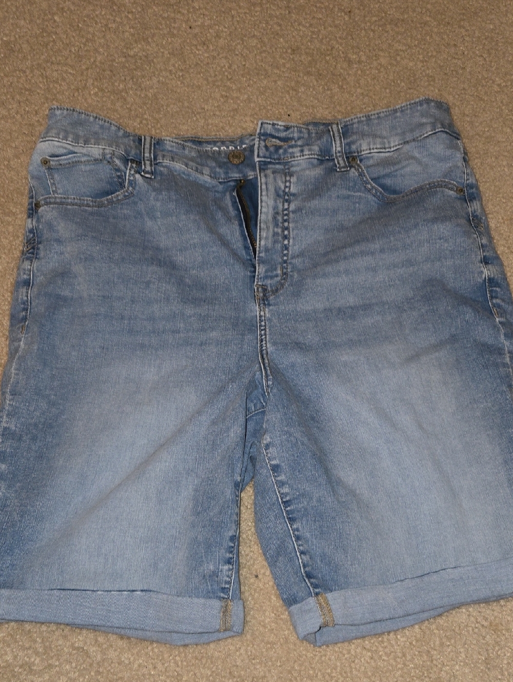 torrid Light Blue Denim High Rise Bermuda Shorts